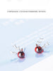 925 Stamp Silver Color Women  Antler Pomegranate Red Lucky Earrings Girl Gifts Jewelry New