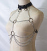 COLEMJE Sexy Chain Bra Goth Punk Rock Leather Belt Chain Club Festival Jewelry Outifit Party Accessoriess For Women