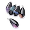 Healing Natural Crystal Stone Frau Edlen Schmuck Lila Blau Schwarz Kristall Multicolor Wassertropfen Kristall Knospen Halskette