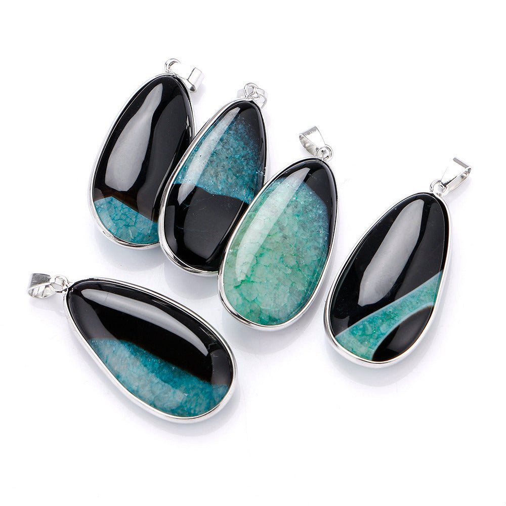 Healing Natural Crystal Stone Frau Edlen Schmuck Lila Blau Schwarz Kristall Multicolor Wassertropfen Kristall Knospen Halskette
