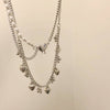 Heart Chain Choker Necklace for Women Imitation Pearl Metal Round Bead Necklaces Aesthetic Jewellery Christmas Party Halloween