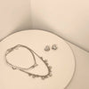 Heart Chain Choker Necklace for Women Imitation Pearl Metal Round Bead Necklaces Aesthetic Jewellery Christmas Party Halloween