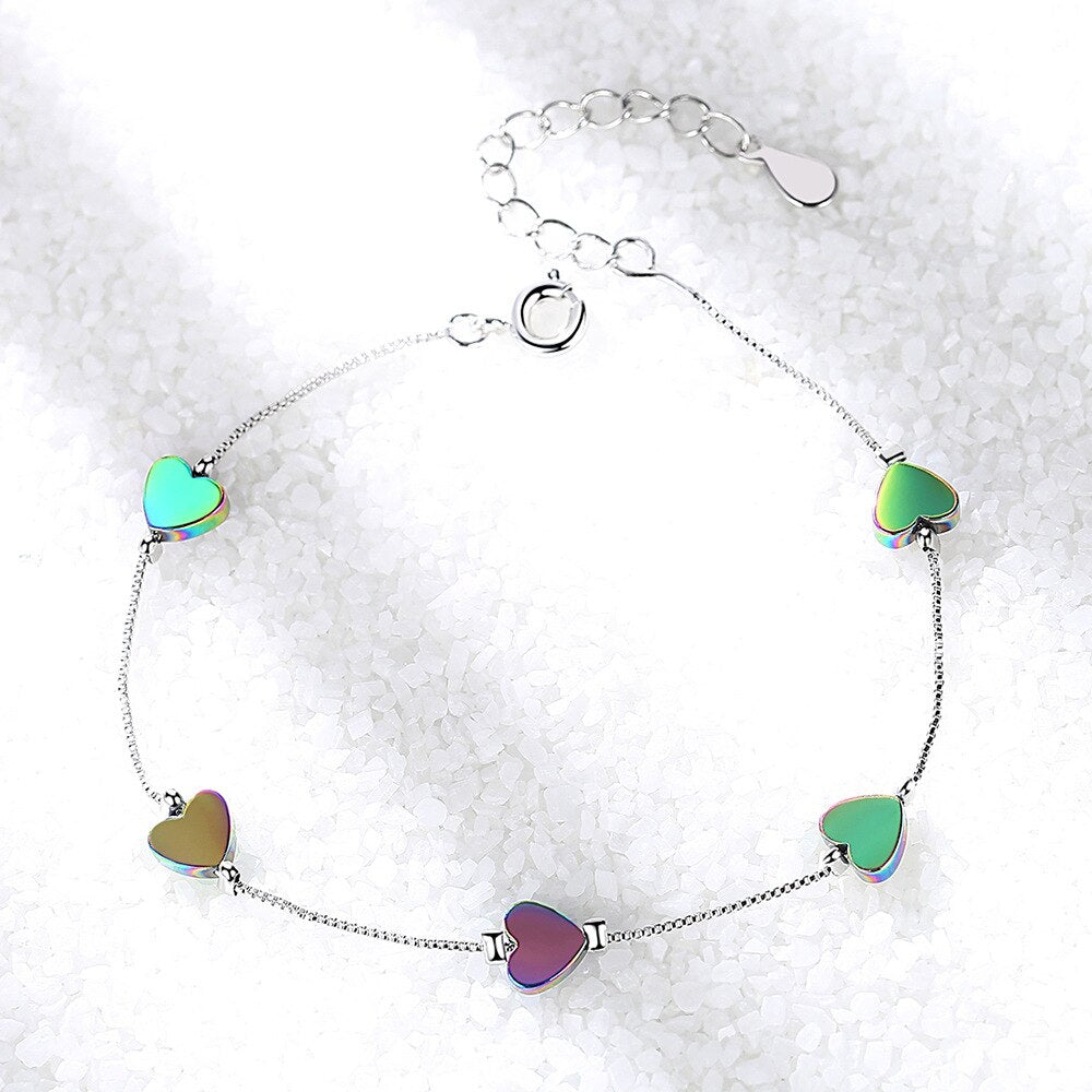 Heart Chain Women Bracelets For Women Designer Silver Color Jewelry Trend Accessories  Christmas GaaBou