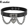 Heart Chains Choker Necklace Women Jewelry Punk Heart Dangle Pendant PU Leather Neck Collar Anime Hip Hop Ins Jewelry X624