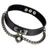 Heart Chains Choker Necklace Women Jewelry Punk Heart Dangle Pendant PU Leather Neck Collar Anime Hip Hop Ins Jewelry