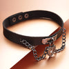 Heart Chains Choker Necklace Women Jewelry Punk Heart Dangle Pendant PU Leather Neck Collar Anime Hip Hop Ins Jewelry X624