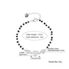 Heart Charms Stainless Steel Bracelets Black Beaded Chain Crystal Three Love Heart Pendant Bracelet Woman Jewelry Hot