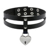 Heart Choker Goth Collar Women girls Pu Leather Necklace Chocker Party Club Neck Strap Cosplay  Gothic Jewelry