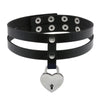 Heart Choker Goth Collar Women girls Pu Leather Necklace Chocker Party Club Neck Strap Cosplay  Gothic Jewelry