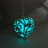 Heart Choker Necklace Luminous Hollow Heart Necklace Women Fashion Pendant Chain Statement Necklace Glowing In Dark Jewelry Gift