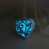 Heart Choker Necklace Luminous Hollow Heart Necklace Women Fashion Pendant Chain Statement Necklace Glowing In Dark Jewelry Gift