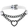 Heart Choker With Chain Goth Collar For Girls Grunge Punk Cute Kawaii Cosplay Necklace Egirl Chocker  Harajuku Accessories