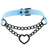 Heart Choker With Chain Goth Collar For Girls Grunge Punk Cute Kawaii Cosplay Necklace Egirl Chocker  Harajuku Accessories