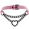 Heart Choker With Chain Goth Collar For Girls Grunge Punk Cute Kawaii Cosplay Necklace Egirl Chocker  Harajuku Accessories