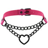 Heart Choker With Chain Goth Collar For Girls Grunge Punk Cute Kawaii Cosplay Necklace Egirl Chocker  Harajuku Accessories