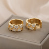 Heart Crystal Hoop Earrings For Women Girls Bohemian Shiny Cubic Zirconia Earrings 2023 Trend Wedding Couple Jewelry brincos