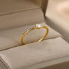 Heart Cubic Zirconia Rings For Women Stainless Steel Gold Color Crystal Ring Female Crystal Wedding Band Couple Jewelry