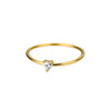 Heart Cubic Zirconia Rings For Women Stainless Steel Gold Color Crystal Ring Female Crystal Wedding Band Couple Jewelry