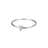 Heart Cubic Zirconia Rings For Women Stainless Steel Gold Color Crystal Ring Female Crystal Wedding Band Couple Jewelry