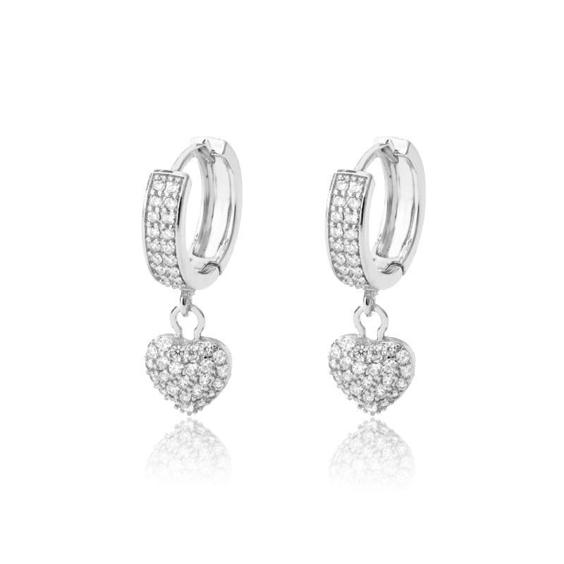 Heart Drop Earrings For Women Crystal Zircon Earing Wedding Band 2023 Trend Jewelry Vintage Valentine's Day Gift bijoux femme