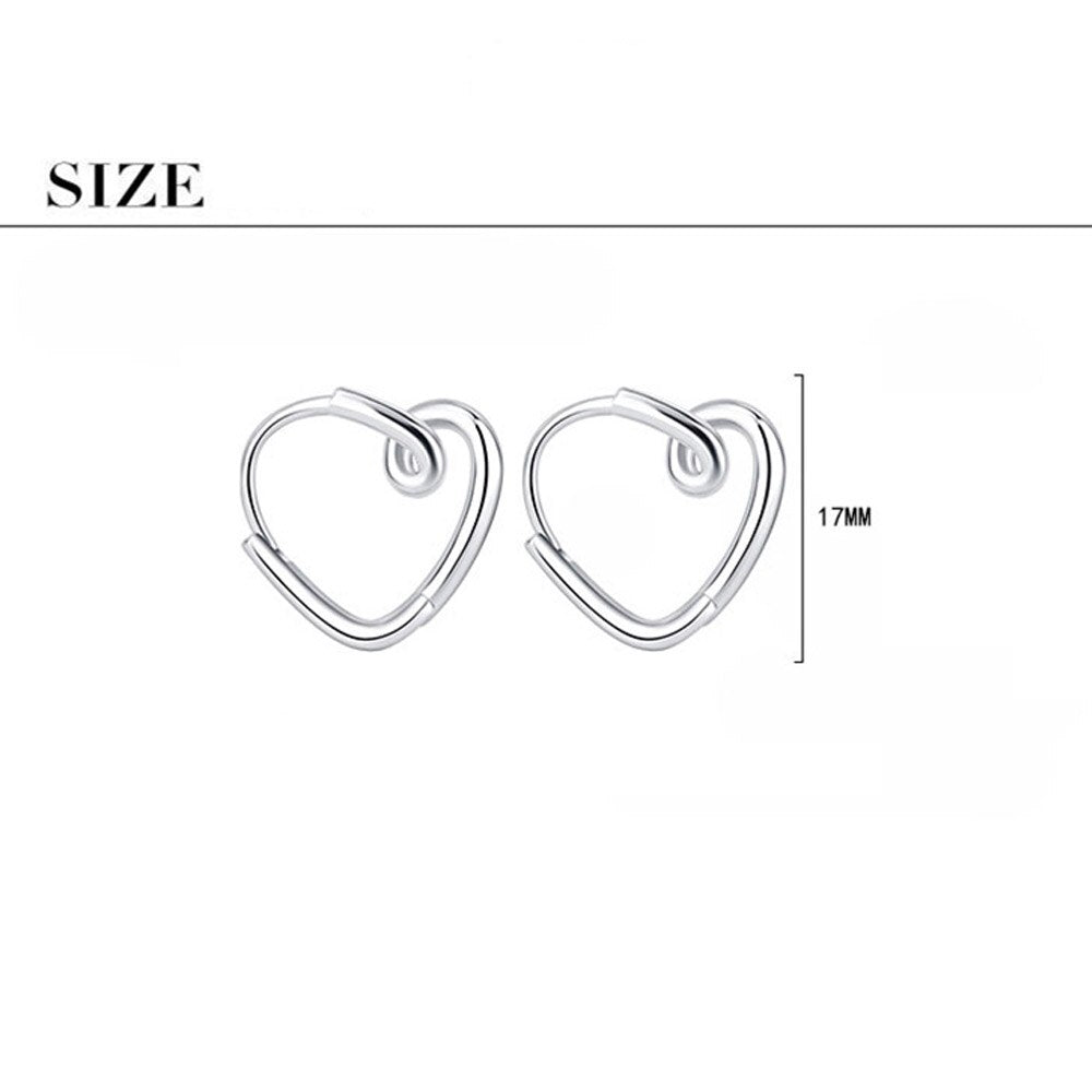 Heart Earring Women's LOVE Hoop Earrings Piercing Ear 925 Stamp Silver Color Jewelry 2022 Trend  Christmas