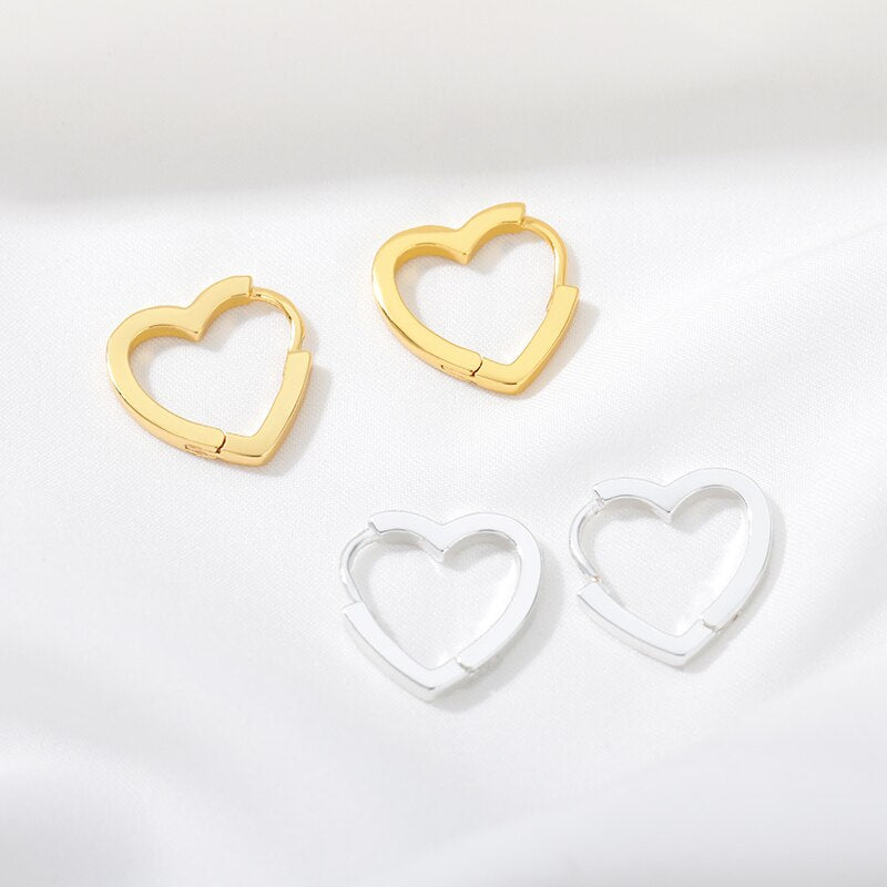 Heart Hoop Earrings For Women Stainless Steel Gold Color Circle Hoops Earrings 2023 Trend Jewelry Valentine's Day Gift femme