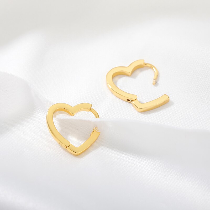 Heart Hoop Earrings For Women Stainless Steel Gold Color Circle Hoops Earrings 2023 Trend Jewelry Valentine's Day Gift femme