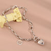 Heart LOVE Necklaces Women's Neck Chain 925 Stamp Silver Color Necklace Steampunk  Quality Jewelry