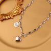 Heart LOVE Necklaces Women's Neck Chain 925 Stamp Silver Color Necklace Steampunk  Quality Jewelry