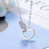 Heart Necklace For Women 925 Stamp Silver Color Ring Pendant Aesthetic Korean Chain  Fine Jewelry Accessories