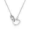Heart Necklace For Women 925 Stamp Silver Color Ring Pendant Aesthetic Korean Chain  Fine Jewelry Accessories