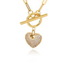 Heart Necklace For Women Cubic Zirconia Crystal Lover Couple Necklaces 2023 Trend Female Wedding Band Jewelry collares mujer