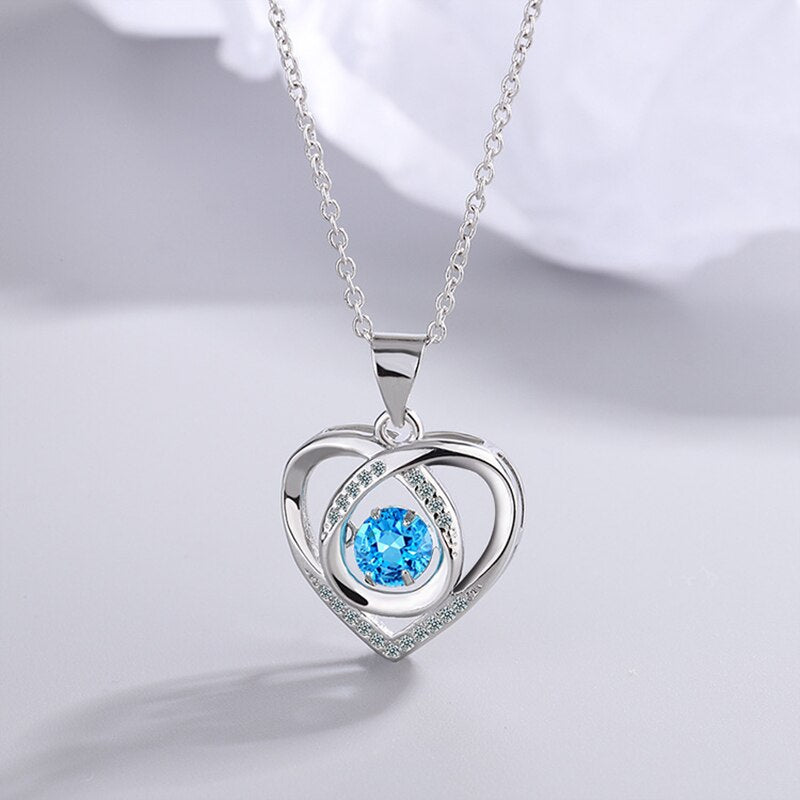 Heart Necklace For Women Pendant 925 Stamp Silver Color Aesthetic Korean Chain Designer  Fine Jewelry Accessories