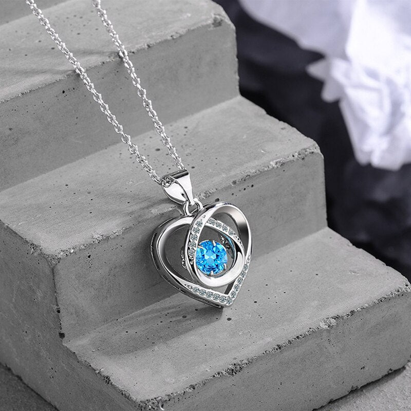 Heart Necklace For Women Pendant 925 Stamp Silver Color Aesthetic Korean Chain Designer  Fine Jewelry Accessories