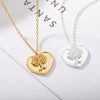 Heart Necklace For Women Stainless Steel Engraved Tree Pendant Necklace Valentine's Day Choker Couple Jewerly Gift Collar Femme