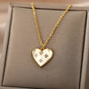 Heart Necklace For Women Stainless Steel Gold Color Necklaces Pendant 2023 Trend Koeran Couple Aesthetic Jewerly collar