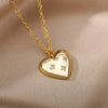 Heart Necklace For Women Stainless Steel Gold Color Necklaces Pendant 2023 Trend Koeran Couple Aesthetic Jewerly collar