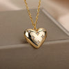 Heart Necklace For Women Stainless Steel Gold Color Necklaces Pendant 2023 Trend Koeran Couple Aesthetic Jewerly collar