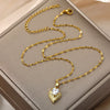 Heart Necklace For Women Stainless Steel Gold Color Pendant Necklaces Crystal Choker Cubic Zirconia Couple Jewelry Gift collares