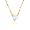Heart Necklace for Women Stainless Steel Gold Color CZ Pendant Necklace Korean Cute Crystal Couple Jewerly collier femme