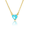 Heart Necklace for Women Stainless Steel Gold Color CZ Pendant Necklace Korean Cute Crystal Couple Jewerly collier femme