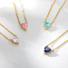 Heart Necklace for Women Stainless Steel Gold Color CZ Pendant Necklace Korean Cute Crystal Couple Jewerly collier femme