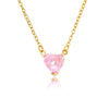 Heart Necklace for Women Stainless Steel Gold Color CZ Pendant Necklace Korean Cute Crystal Couple Jewerly collier femme