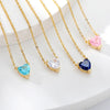 Heart Necklace for Women Stainless Steel Gold Color CZ Pendant Necklace Korean Cute Crystal Couple Jewerly collier femme
