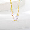 Heart Necklace for Women Stainless Steel Gold Color CZ Pendant Necklace Korean Cute Crystal Couple Jewerly collier femme