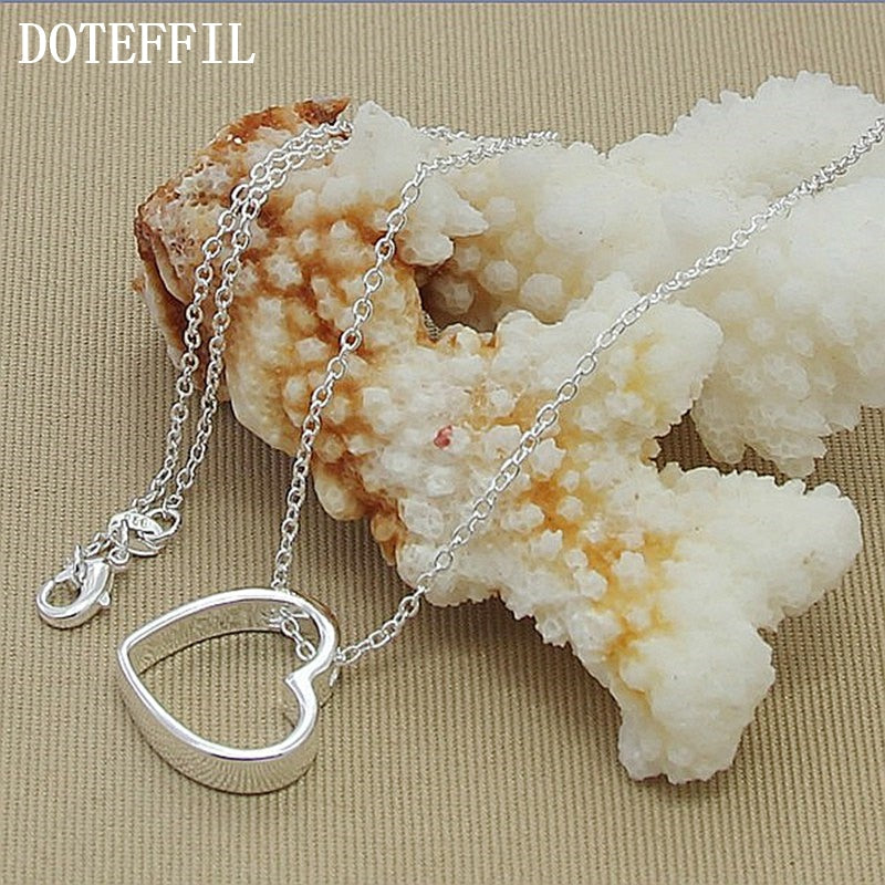 Heart Pendant Necklace Chain Simple Heartpendant Necklace 925 Sterling Silver For Women Necklace