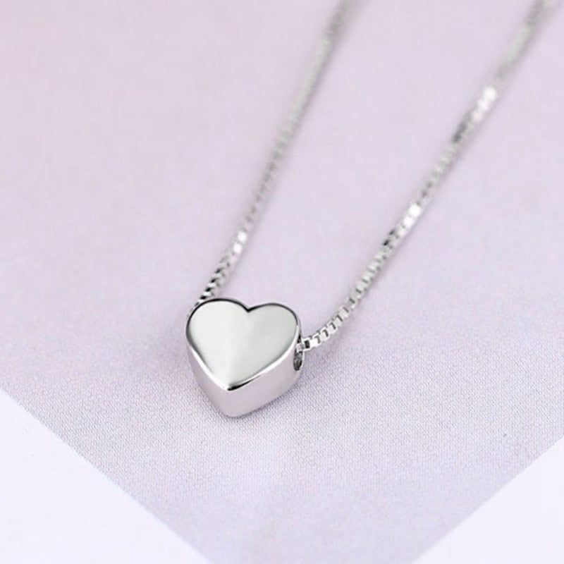 Heart Pendant Necklace For Women Choker Silver Color Wedding Girls Neck Chain Jewelry Girlfriend Valentines Day Gifts