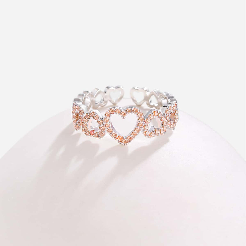 Heart Ring Gold Silver Color Adjustable Ring For Women Teens anillos mujer Jewelry Wedding Party Gifts 2022