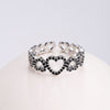 Heart Ring Gold Silver Color Adjustable Ring For Women Teens anillos mujer Jewelry Wedding Party Gifts 2022