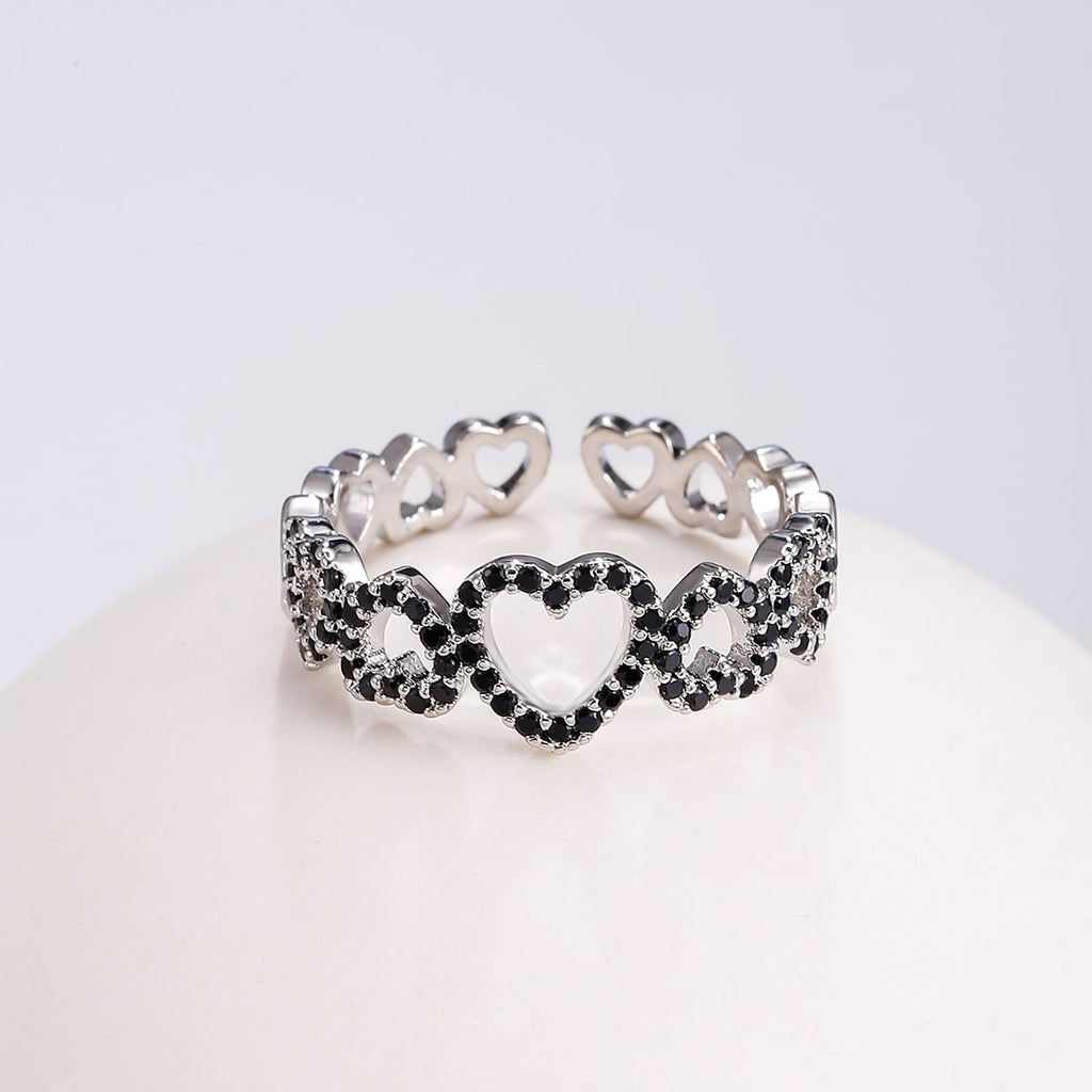 Heart Ring Gold Silver Color Adjustable Ring For Women Teens anillos mujer Jewelry Wedding Party Gifts 2022